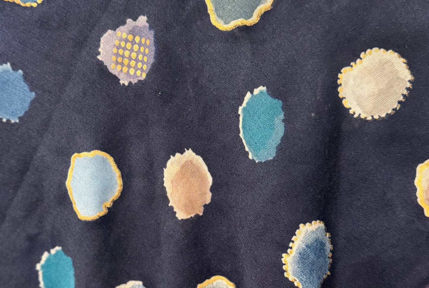 Square Scarf - Blue Dots