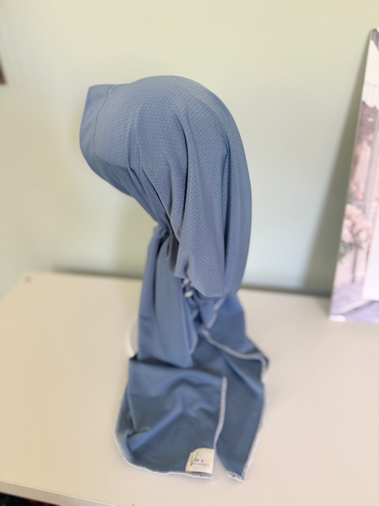 Pretied Tichel - Dry fit Pale Blue