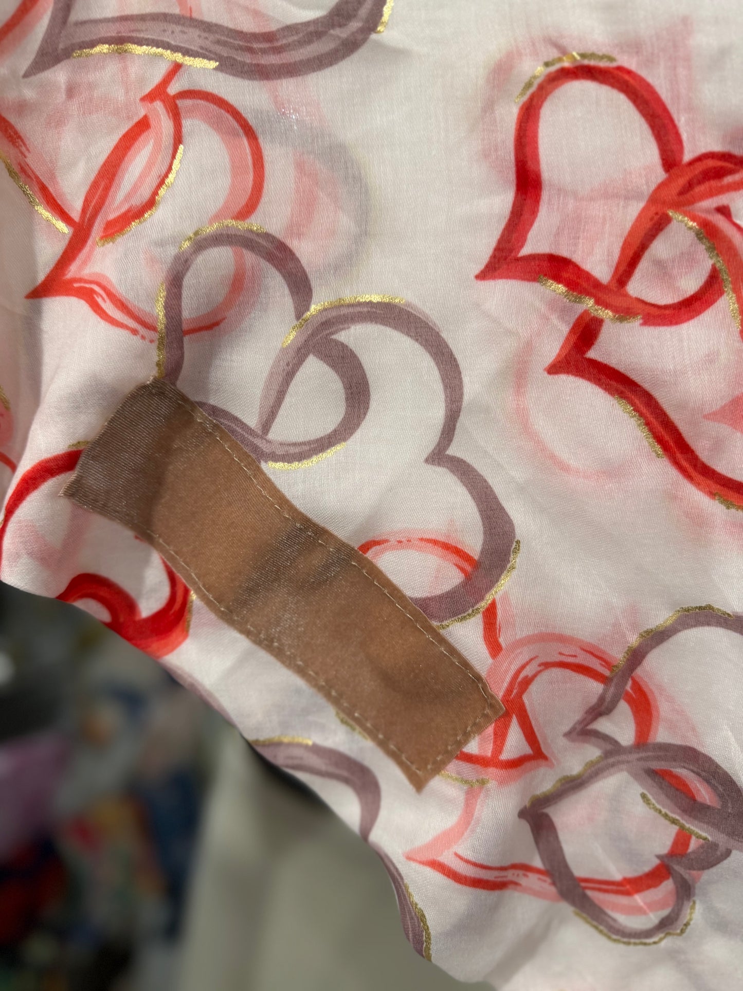 Square Tichel - Red Hearts