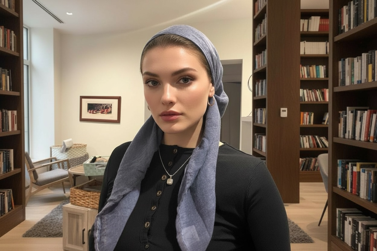 Square Tichel - Antique Blue