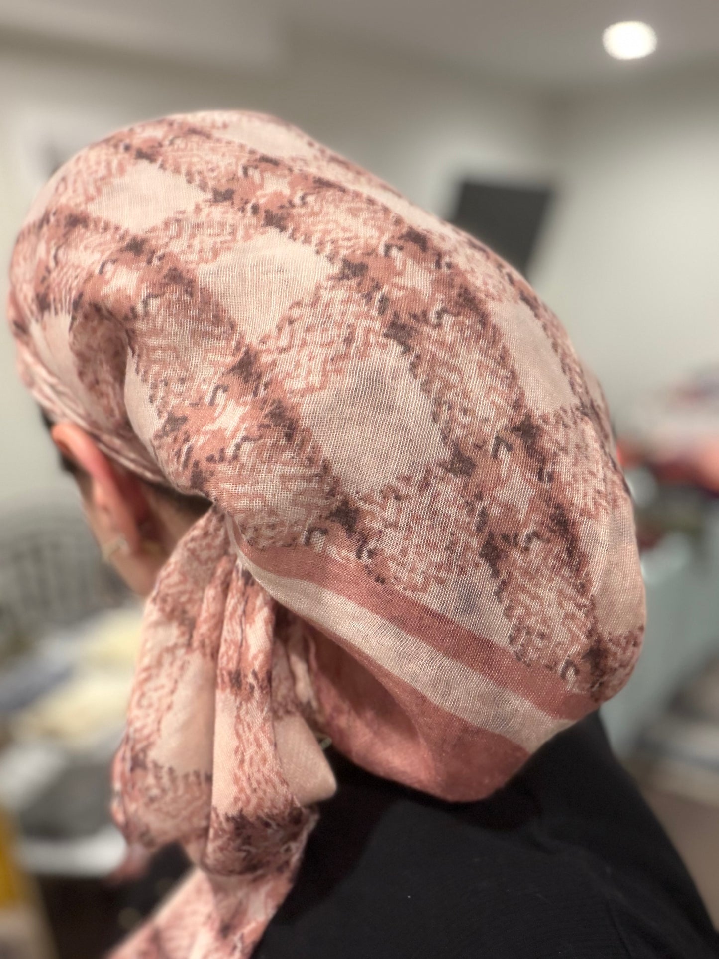 Square Tichel - Pink Plaid