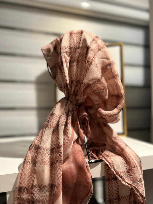 Pretied Tichel - Pink Plaid