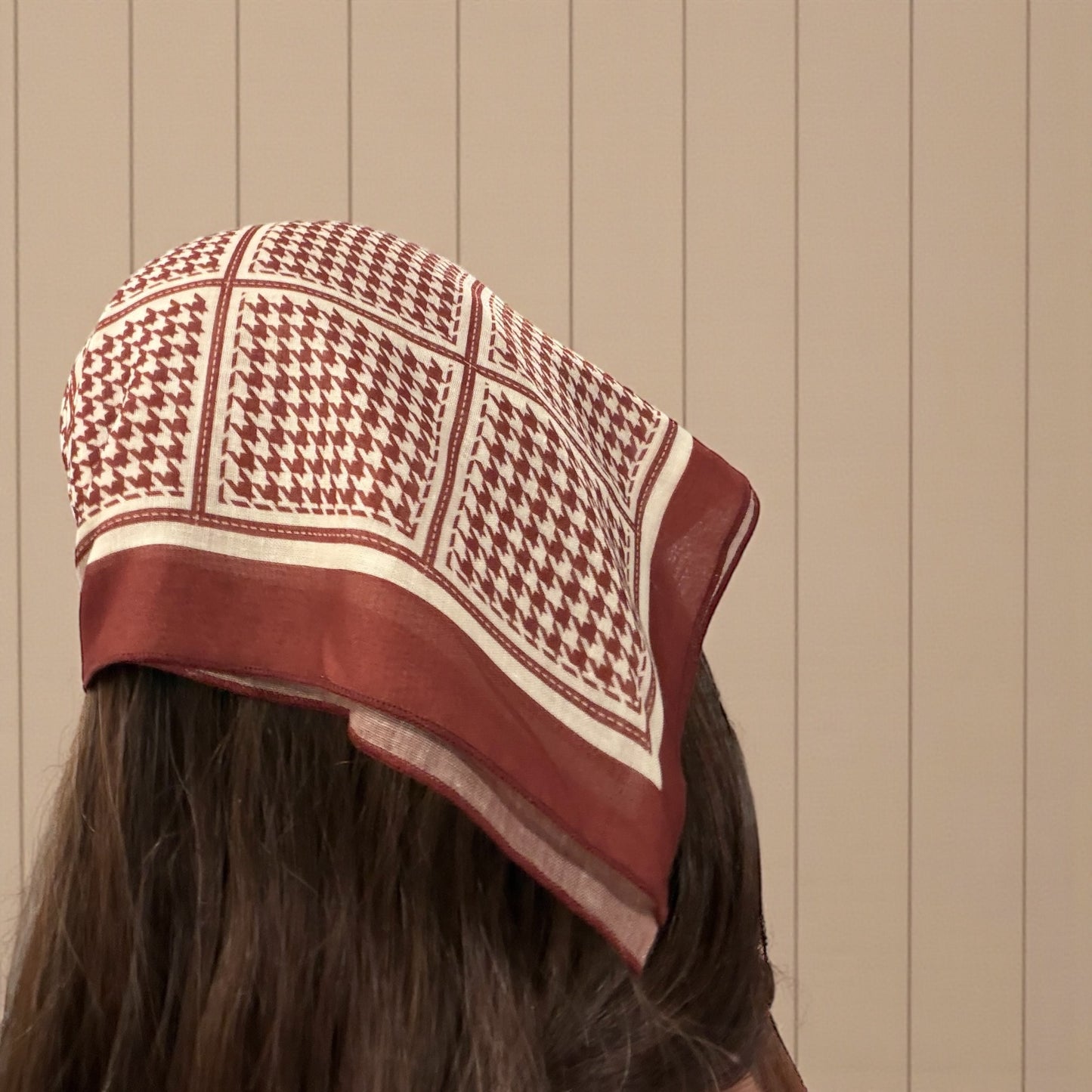 Brown Houndstooth Bandana