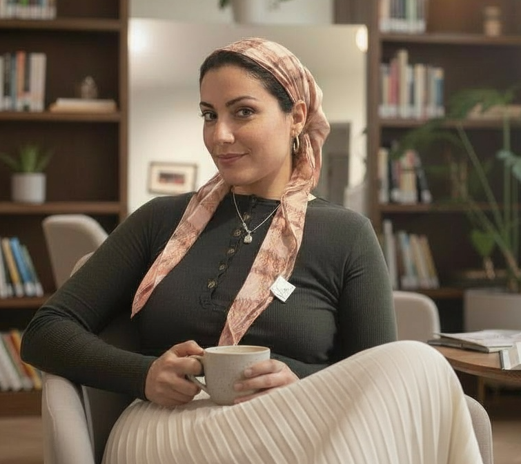 Square Tichel - Pink Plaid