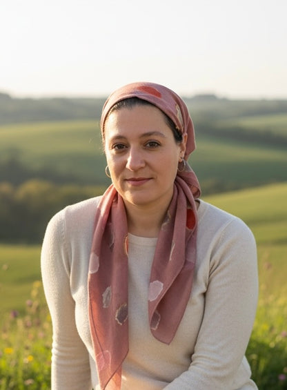 Square Scarf - Pink Dots