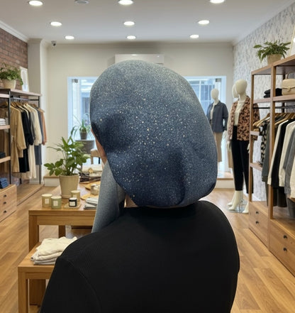 Square Tichel - Sparkling Blue Ombre