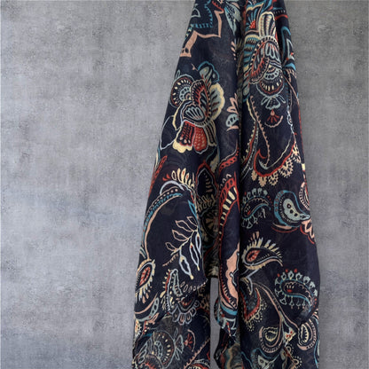 Square Tichel - Blue Paisley