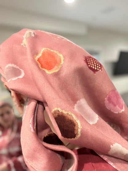 Square Scarf - Pink Dots