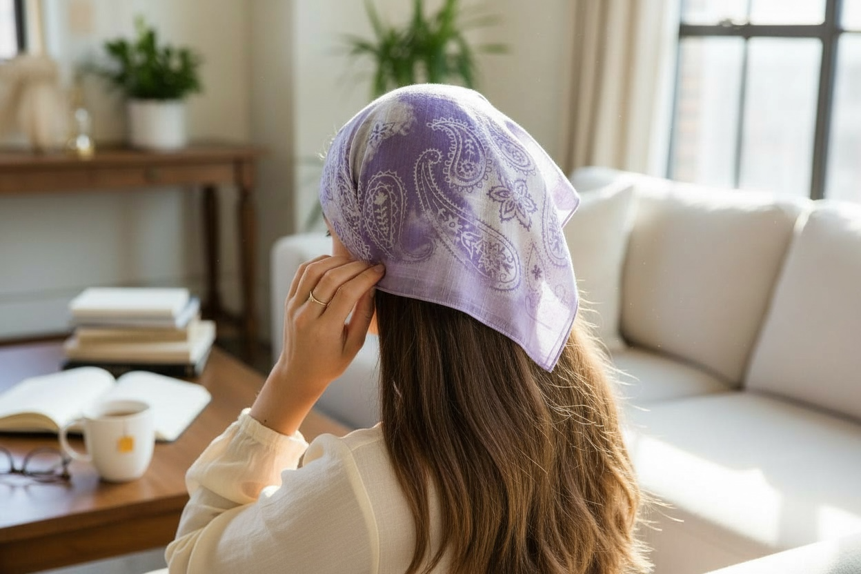 Purple Paisley Bandana