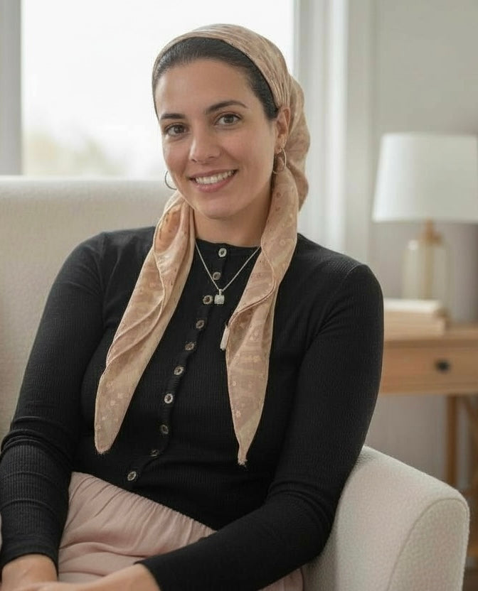 Square Tichel - Pink Leopard