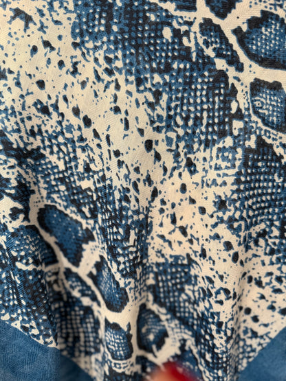 Square Tichel - Blue Snakeskin