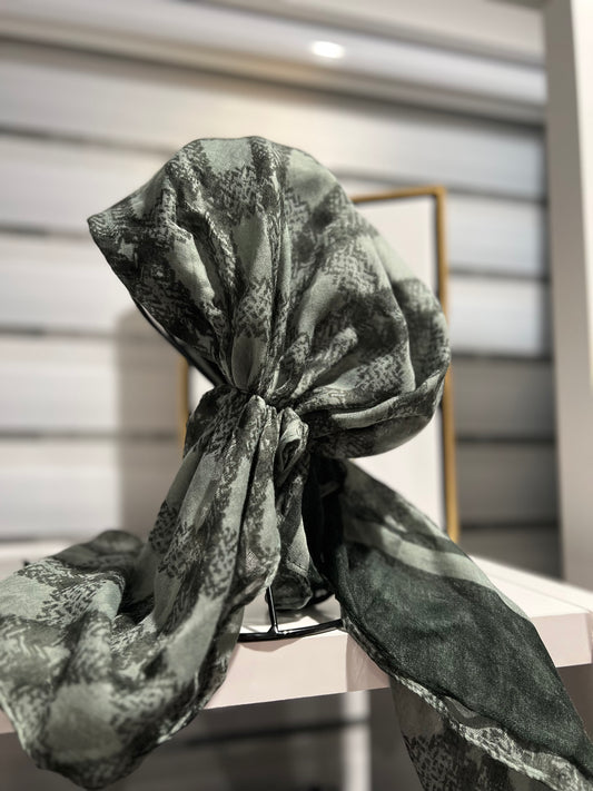Pretied Tichel - Green Plaid