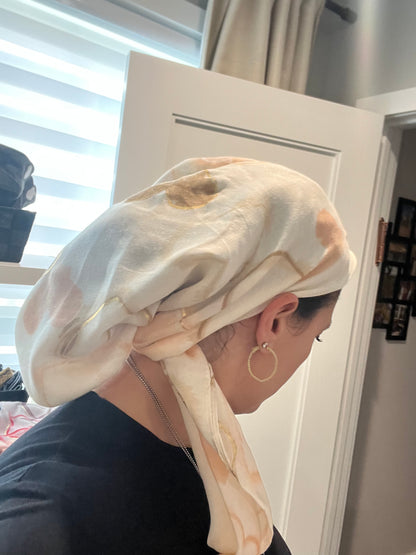 Square Scarf - Soft Gold Hearts