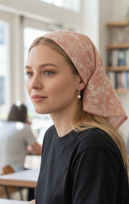 Pink Floral Bandana - X Long