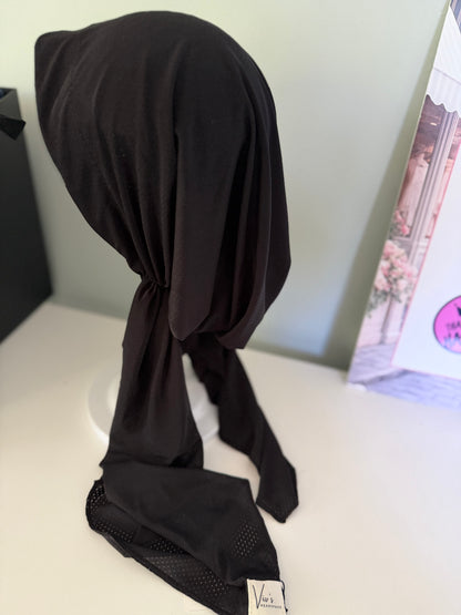 Pretied Tichel - Dry fit Black