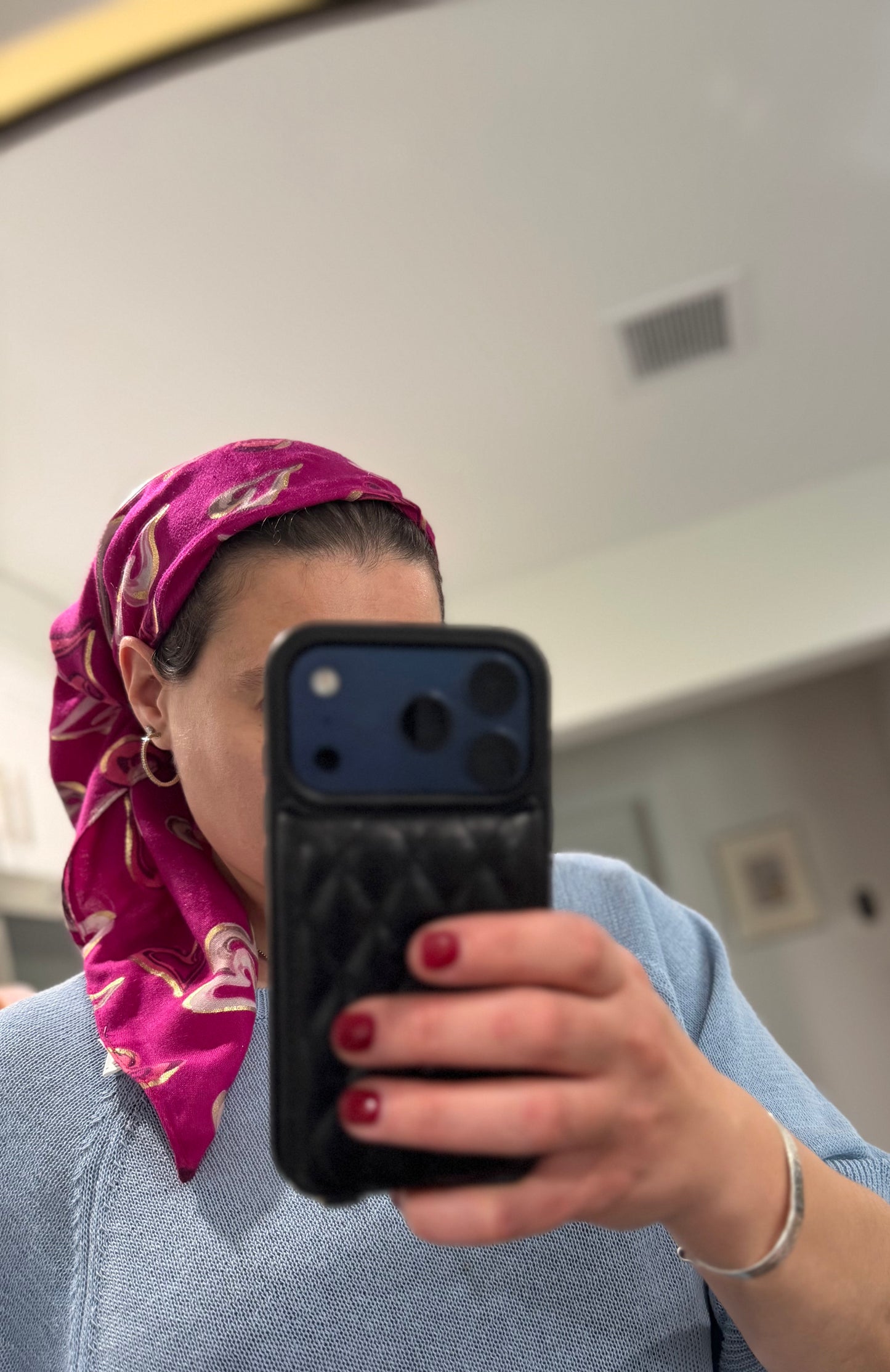 Square Scarf - Hot Pink Hearts