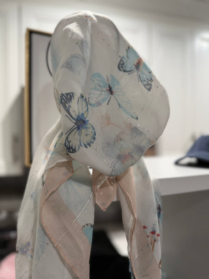 Pretied Tichel - Vicki, Soft Butterflies
