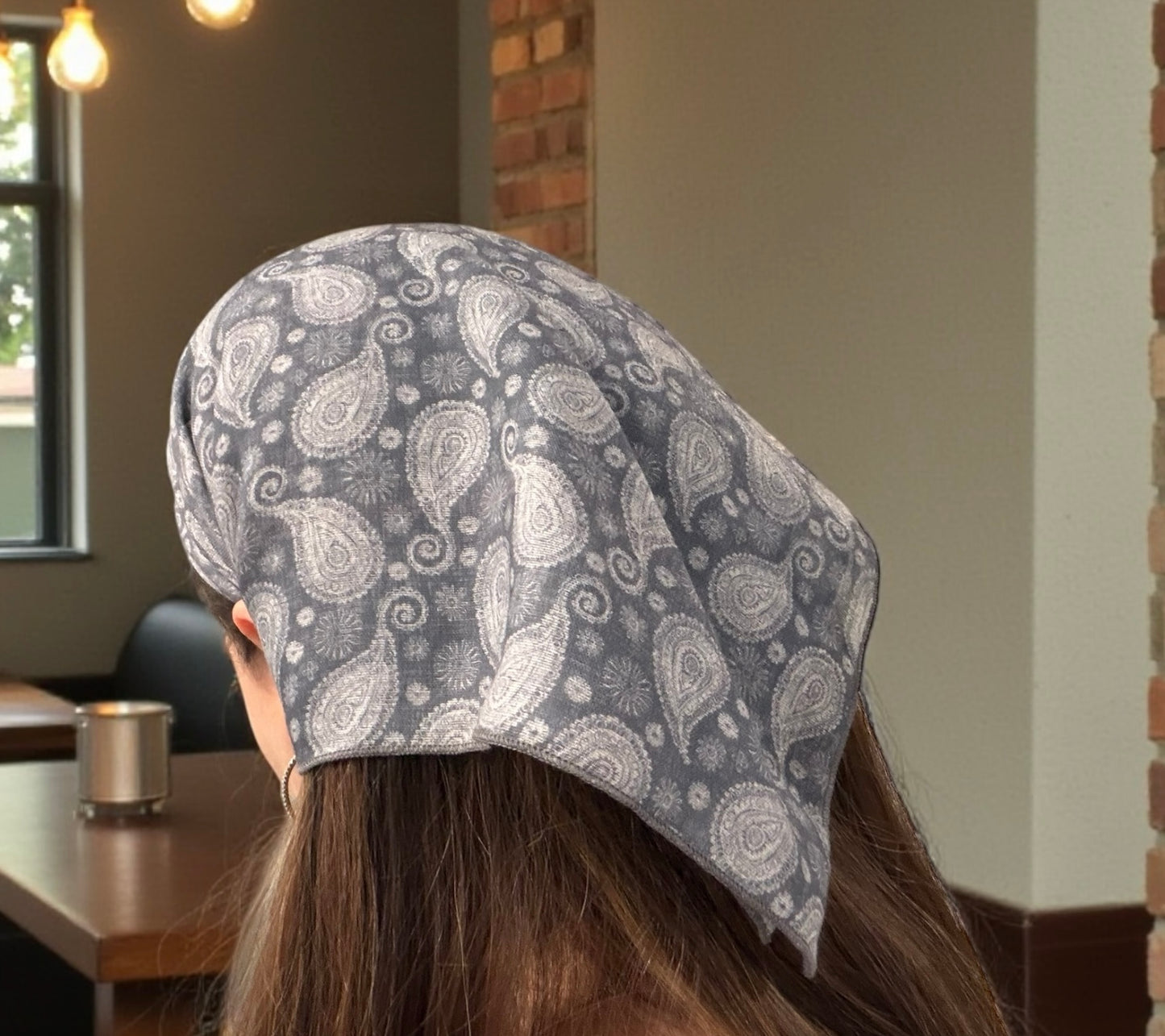 Grey Paisley Bandana