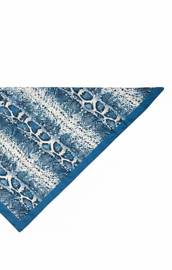 Square Tichel - Blue Snakeskin
