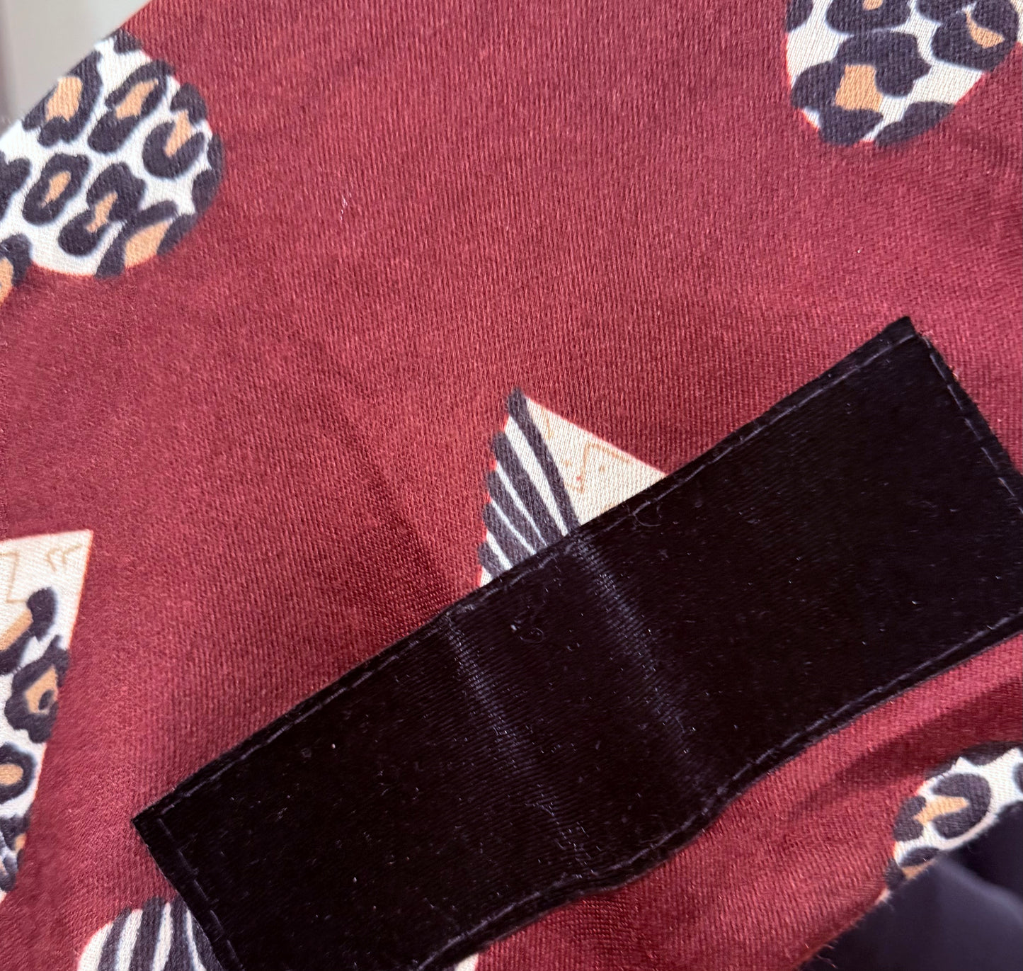 Square Tichel - Maroon Animal Print Heart