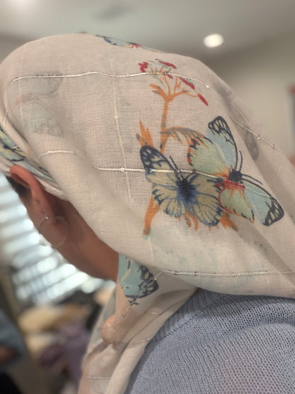 Square Scarf - Vicki, Soft Butterflies
