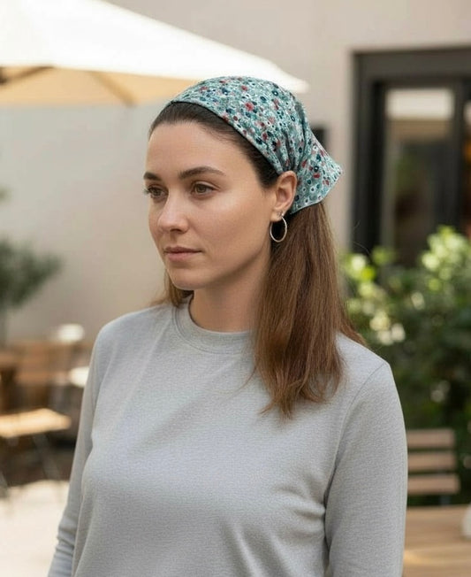 Multi-Color Blue Floral Bandana