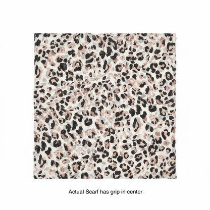 Square Scarf - Glittery Black and Brown Leopard
