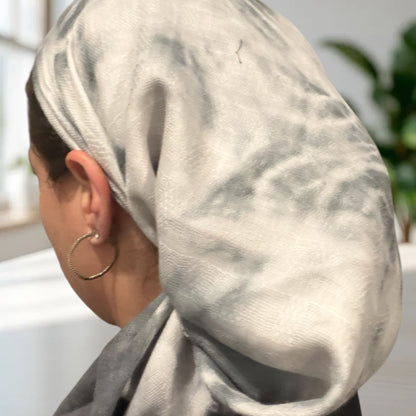 Square Tichel - Gray Tie Dye