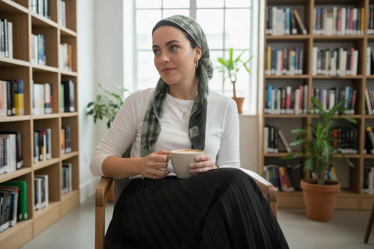 Square Tichel - Green Plaid