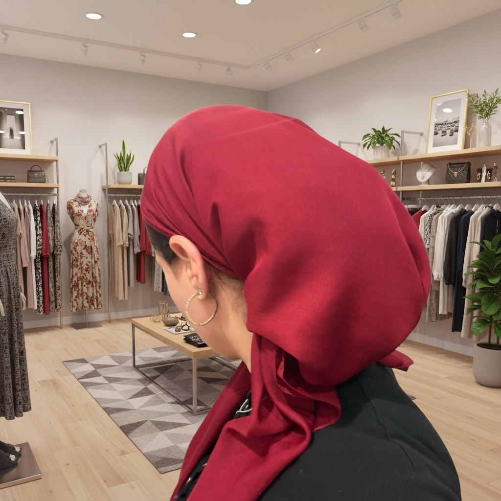 Square Tichel - Solid Red