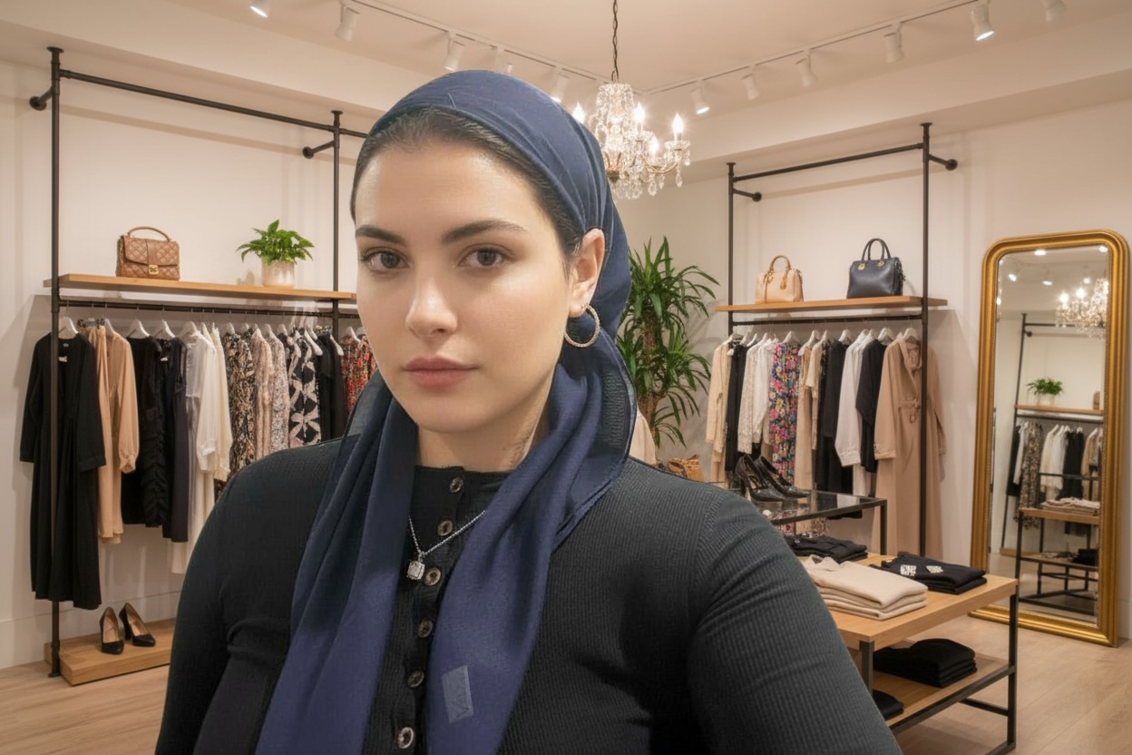 Square Tichel - Solid Navy