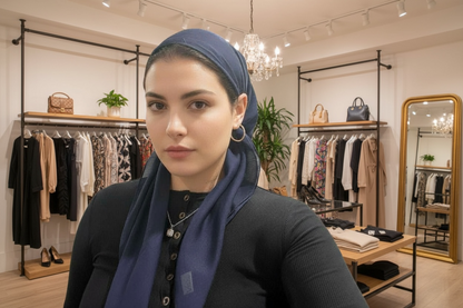 Square Tichel - Solid Navy