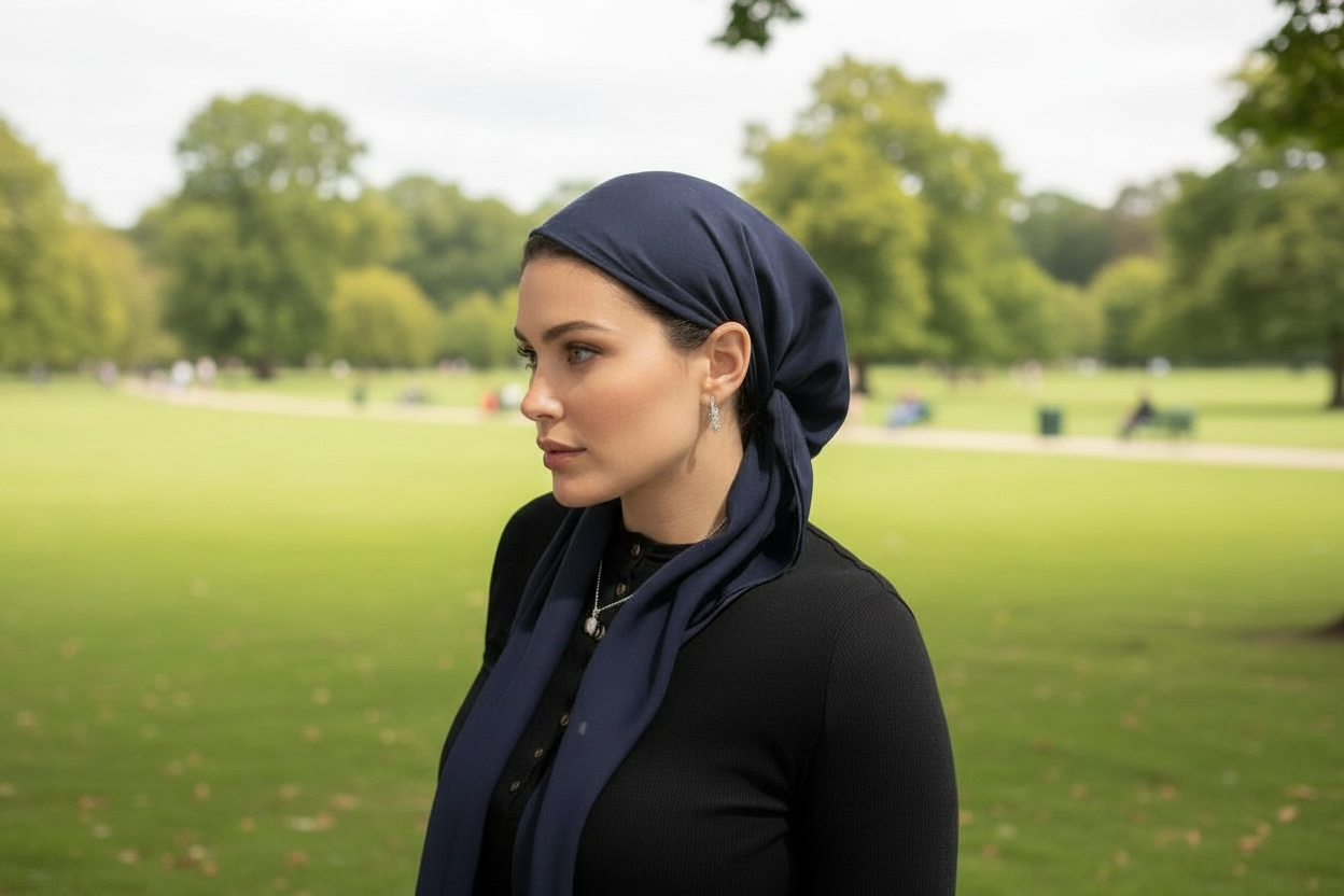 Square Tichel - Solid Navy