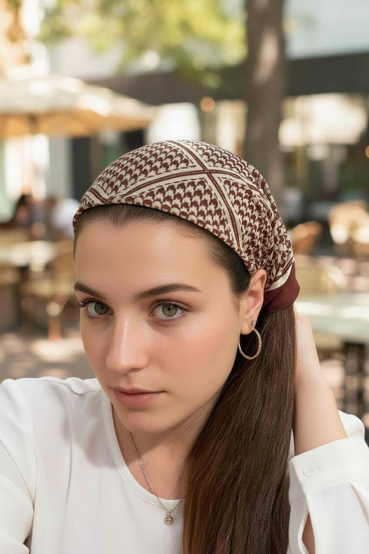 Brown Houndstooth Bandana