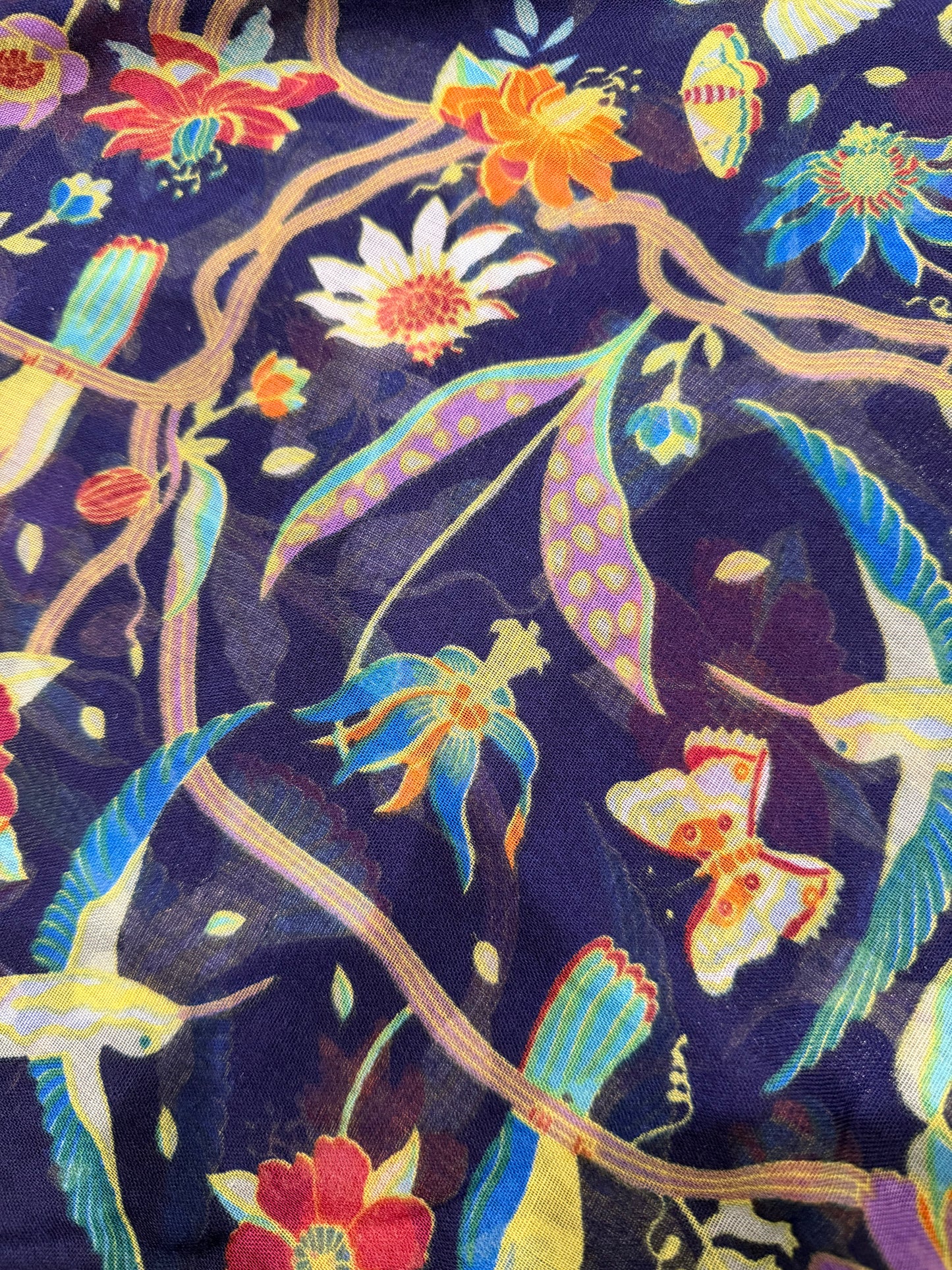 Square Tichel - Blue Floral