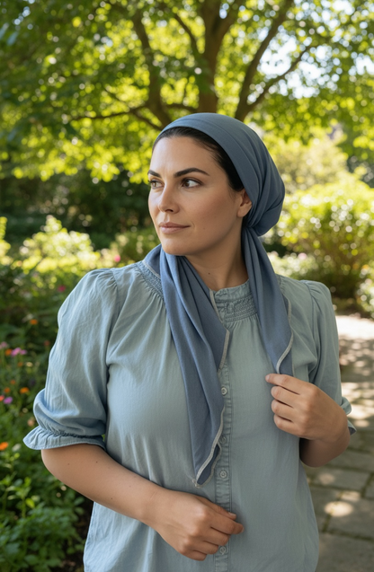 Pretied Tichel - Dry fit Pale Blue