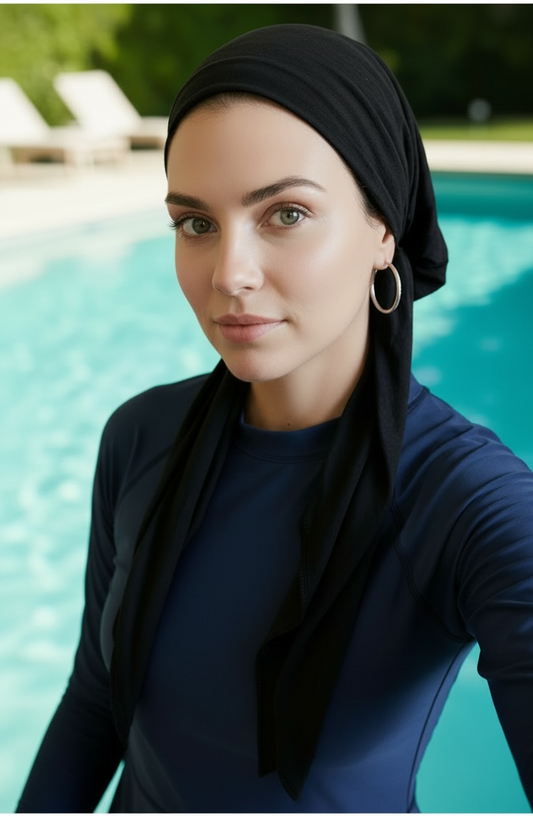 Pretied Tichel - Dry fit Black