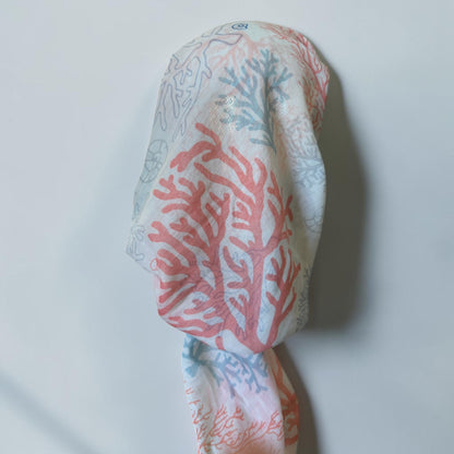 Square Tichel - Coral